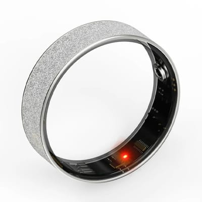 WizBay Premium Select® Zilveren FrostLook Smart Ring Dames Heren - Oplaad Case - Hypoallergeen - Hartslag & Slaap Monitor - IP68 Waterdicht - O2 Meting - Gesture Functie - Multiple Sport Modi - #11