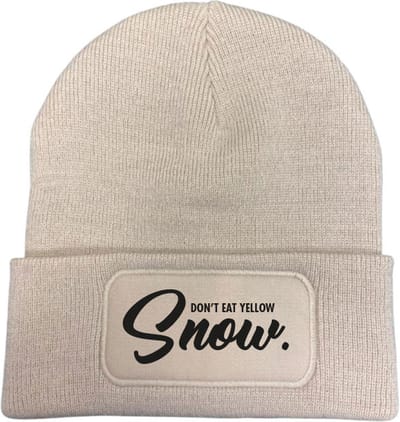 Don't eat yellow snow wintermuts almond | zwart - soBAD. | Wintersport | Après ski outfit Warme Muts voor Volwassenen | Heren en Dames Beanie