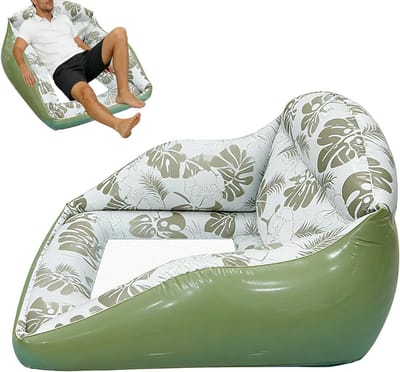 Opblaasbaar Loungebed - Waterligbed - Ontspannen op water - Ergonomische neksteun - 86x84 cm - Niet gespecificeerd