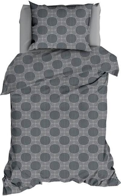 Satin d'Or Rivolta Dekbedovertrek - Eenpersoons - 140x200/220 cm - Antracite