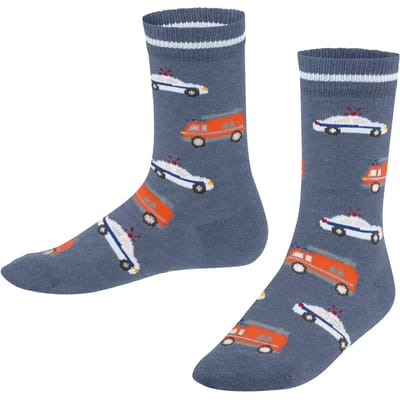 Kindersokken Falke Police and Fire Cars