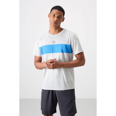 Heren T-shirt met kleurblokken en ronde hals