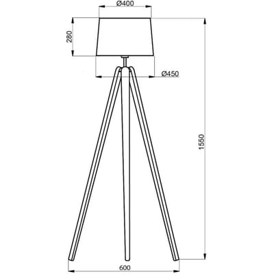 Aluminor Essence driebeen-vloerlamp, zwart