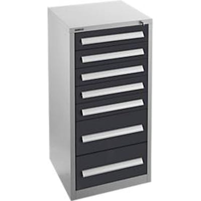 Schäfer Shop Select ladekast SF 70, 7 laden, wit aluminium RAL 9006 antracietgrijs RAL 7016
