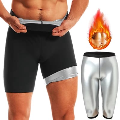 Mannen Zweetshorts Sauna Shapewear Maat L – Afslankende Fitness Broek voor Vetverbranding, Buiktrimmer en Gewichtsverlies – Workout Shaper Shorts – Zweetbroek Heren – Afslankshort – Fitnesskleding