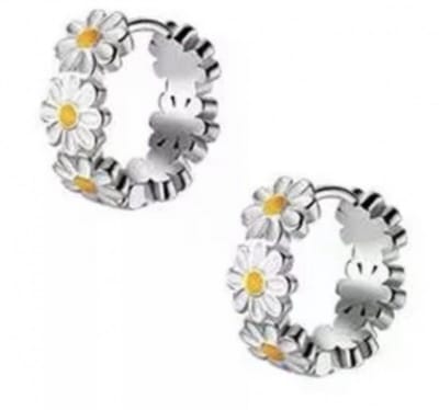 Oorringen-Madelief-Zilver-1 cm -Charme Bijoux