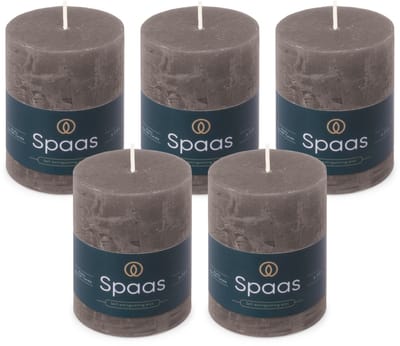 Spaas Rustieke Stompkaarsen - Donkergrijs - 70/95mm - circa 35 uur - 5 kaarsen