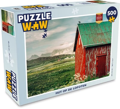 Puzzel Hut op de Lofoten - Legpuzzel - Puzzel 500 stukjes