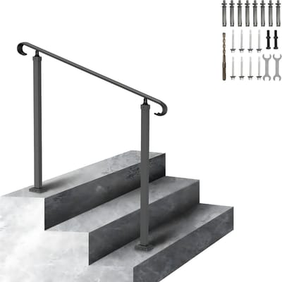 Trapleuning deluxe - Balustrade - Houders - Leuningen voor Trappen - Staal - Met trapleuninghouders - 212CM