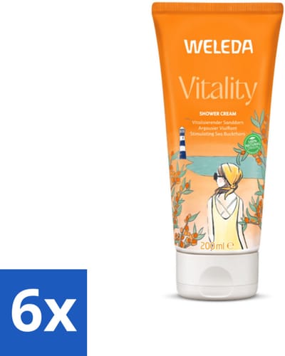 6 x WELEDA - Douchecrème Duindoorn Vitality - 200 ml - Douchecrème - Natuurlijke Douche - Verfrissende Douche - Biologische Douche - Weleda