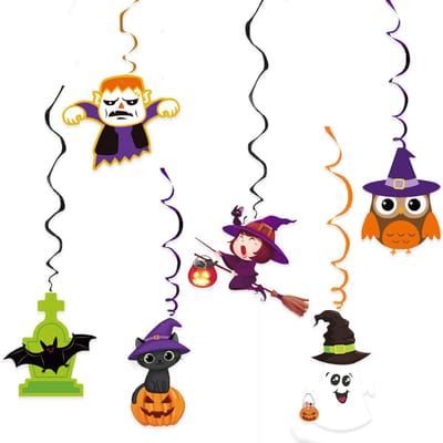 BTH - Slingers - Halloween - Halloween Decoratie - Versiering - Swirls - Slinger - Slingers - Halloween Versiering - 6 St