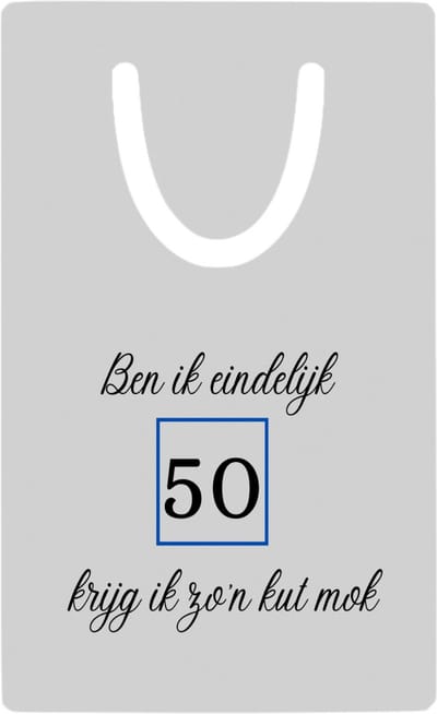 Hacebo® - Ben ik eindelijk 50 krijg ik zo'n kut mok metalen boekenlegger - Hoera 50 jaar - mama papa - verjaardag 50 jaar - cadeautje - geschenk Bladwijzer boekenleggers - 7.6 cm x 5cm