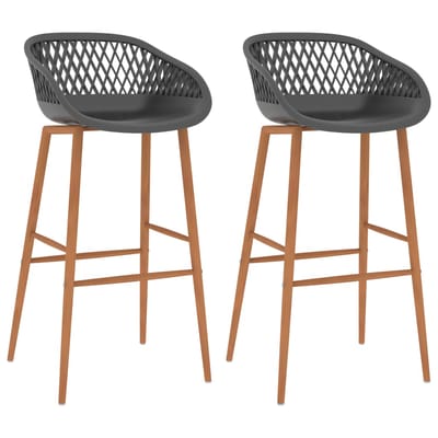 vidaXL - Barstoelen - 2 - st - grijs
