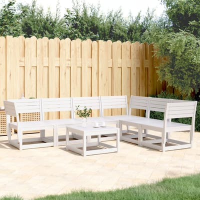vidaXL - 6-delige - Loungeset - massief - grenenhout - wit