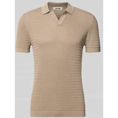 slim fit knitwear-poloshirt met structuurpatroon model 'BRAIAN'