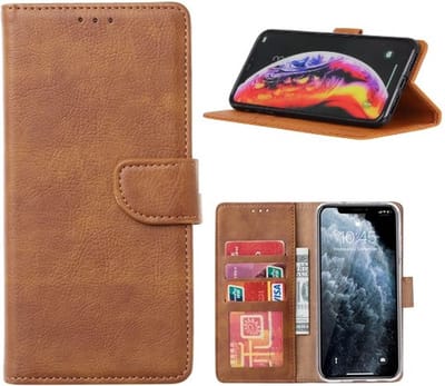 Cityhoesje - iPhone 16 Pro Max Book Case – Hoesje – Magneetsluiting – Bruin