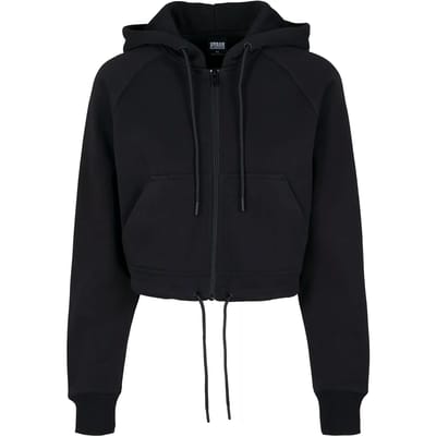 Urban Classics - Oversized Short Raglan Vest met capuchon - L - Zwart