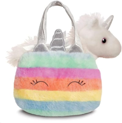 Zachte Pluche Eenhoorn in Regenboog Draagtas Knuffel