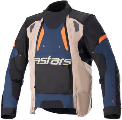 Alpinestars Halo Drystar Jas Donker Blauw Donker Kaki Vlam Oranje - Jas