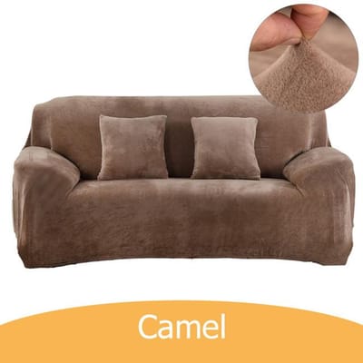 Fluwelen bankhoes voor woonkamer Kussenhoes Dikke stretch pluche effen zachte bankhoezen Elastische hoekbankhoes 3-seat 195-230cm
