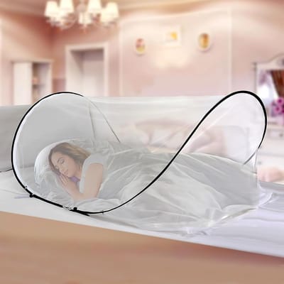 Vouwbaar Muggennet voor Reizen en Kamperen, 200 x 80 x 56 cm, Ideaal voor Bedden en Buitenactiviteiten
