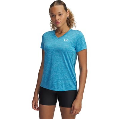 Under Armour Tech Dames Fitness T-shirt 1384227-452 - Kleur Blauw - Maat S
