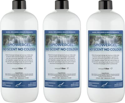 Douchegel No Scent, No Colour 1 Liter - set van 3 stuks - Showergel