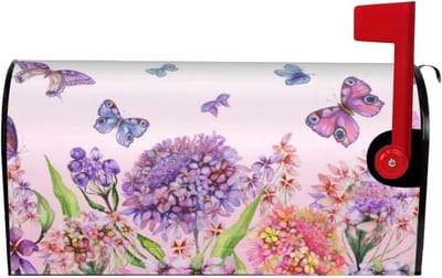 Brievenbushoezen - Brievenbus decoratie - Tuin aankleden - Magnetisch en waterdicht - Standaard maat - Roze bloemen
