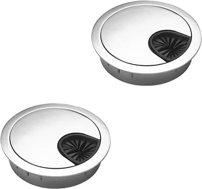 Metalen Kabelgaten - Bureau Doorvoeren - Netjes Bureau - Roestbestendige Zinklegering - Ø60 mm - Zilver