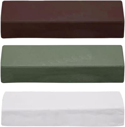 Metalen Polijstwas - Slijp Pasta - Metaal Afwerking - Drie Kleuren Set - 10x3x2.5 cm - Wit Groen Bruin