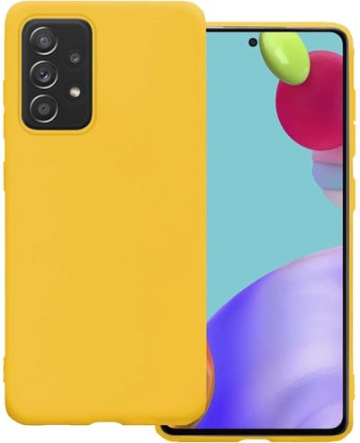 Hoesje Geschikt voor Samsung Galaxy A52 - Sterk & Shockproof - Hoes Cover - Siliconen Case - Geel
