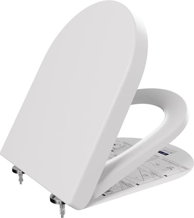 DERW Max Toiletbril - Duroplast - Vorm D - WC-brill Softclose - Urea-formaldehyde Hars - Antibacterieel - Belastbaar tot 150 kg - Wit
