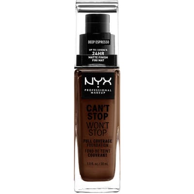 Nyx Professional Makeup Can't Stop Won't Stop Foundation - Deep Espresso - Volledig Dekkende Foundation - Zeer Donker