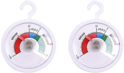 Set van 2 Analoge Thermometers voor Koelkast en Vriezer, Temperatuurbereik -30°C tot +50°C, Ideaal voor Wijnbewaring en Voedselpreservatie