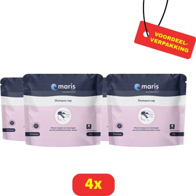 Maris care - Shampoo Muts - shampoo cap - haren wassen zonder water - 4 x 1 muts Voordeelverpakking