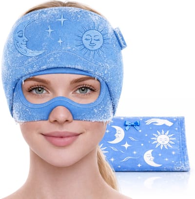 Cloudrelief® - Migraine masker - Met afneembaar oogstuk - Skincare vriendelijk - 700 gram gel - 360° - Ademend materiaal - Migraine muts - Met opberghoes