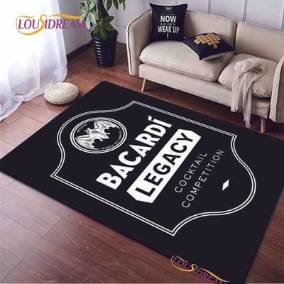 Bacardi Rum logo Creatieve Vloerkleden, Tapijt voor Woonkamer Slaapkamer Huisdecoratie, Kinderen Keuken Badkamer Antislip Vloermat Alfombra 60*90cm