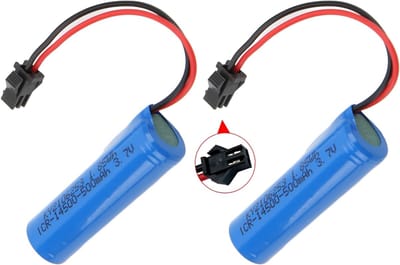 PolkaHome® 2 stuks Bestuurbare Auto Accu – RC Accu / RC Batterij – 14500 Batterij – Lithium Ion 3.7V 500mAh – 1.85Wh – Langdurige RC Accu. accu voor RC drift auto