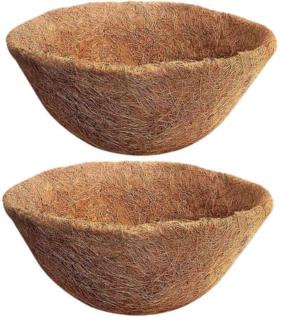 2 stuks 16 inch natuurlijke Coco Liner hangmand vervanging voor bloempotten en plantenbakken, kokosvezel liner voor bloemen Vine Pot tuingroenten