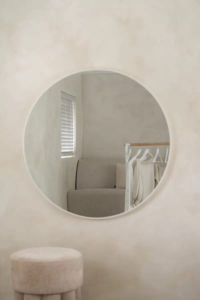 Nordic Style® Ronde spiegel 80x80cm - Mat Wit - Scandinavische Spiegels - Cirkel - Wandspiegel - Badkamerspiegel - Gangspiegel - Wand - Gang - Badkamer