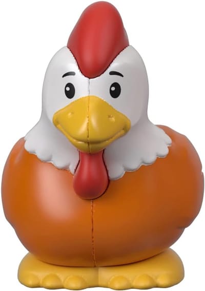 Vervangend Kippenfiguur - Boerderij Dier - Speelgoed Aanvullen - Origineel Onderdeel - 5x3x3 cm - Bruin Geel Rood Wit Zwart