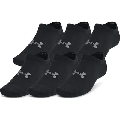 Under Armour UA Essential No Show 6pk Unisex Sportsokken - Zwart - Grijs
