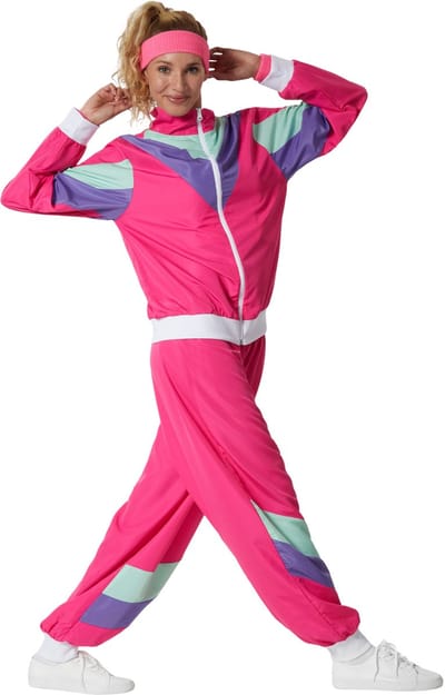 dressforfun - dameskostuum retro 80er 90er jaren joggingpak - pink, S - Verkleedkleding carnaval - Halloween - Verkleden - Feestkleding - Carnavalskleding - Feest - Partykleding