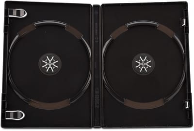 Dailygoods- DVD Case Dubbele Disc - Zwart - Duurzaam Polypropyleen - Transparante Buitencover - Interne Invoegclips - 6-3/4" x 5-5/16" x 1/2 - Dvd Hoes
