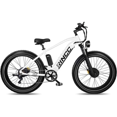Rincc RN70 Elektrische Mountainbike Dubbele Motor met 48V 20AH Samsung Batterij 26inch Fat Tire Fiets wit