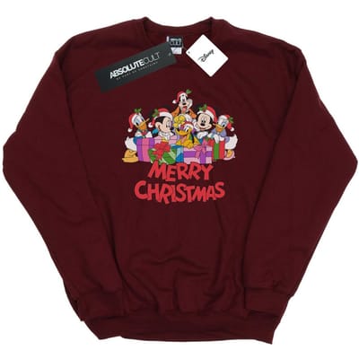 Disney Dames/Dames Mickey Mouse And Friends Kerstmis Sweatshirt (Bourgondië)