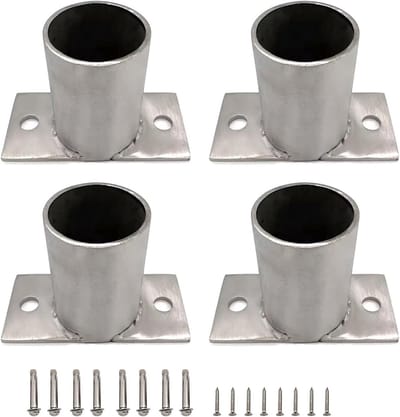 Paalanker Set - Ronde Beugels - Buiten Constructies - Roestvrij Staal - 2.0 cm Diameter - Zilverkleurig