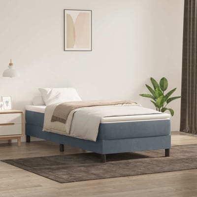 vidaXL - Boxspring - zonder - matras - fluweel - donkergrijs - 100x220 - cm
