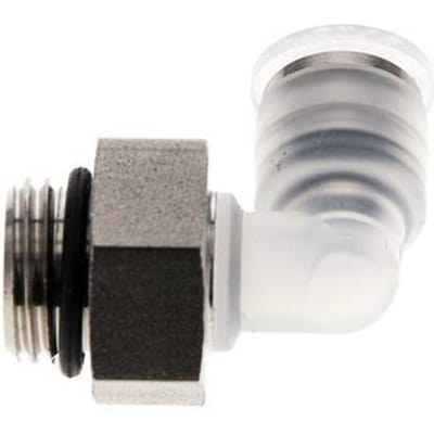 6mm x G1/4'' 90 graden L-verbinding PA/RVS Insteekfitting Buitendraad Draaibaar EPDM