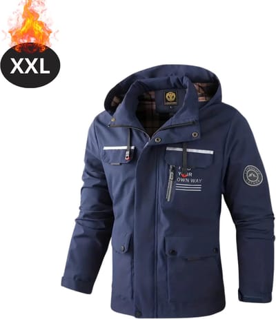 Bovista Windjas Voor Heren - Windjack - Waterdicht - Jas Met Capuchon - Outdoorjas - Volwassen - Blauw - Maat XXL